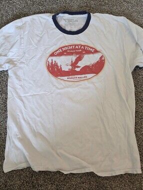 Morgan Wallen Mens White Cotton Ringer Tour T-Shirt
